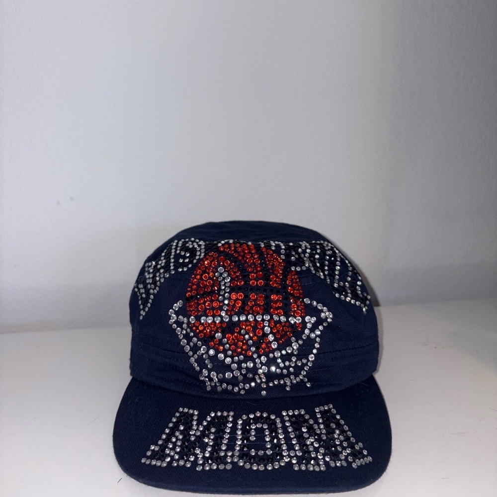 Basketball Mom 🏀 Bling 90s Y2K Navy Blue Military Style Hat - Picture 7 of 14